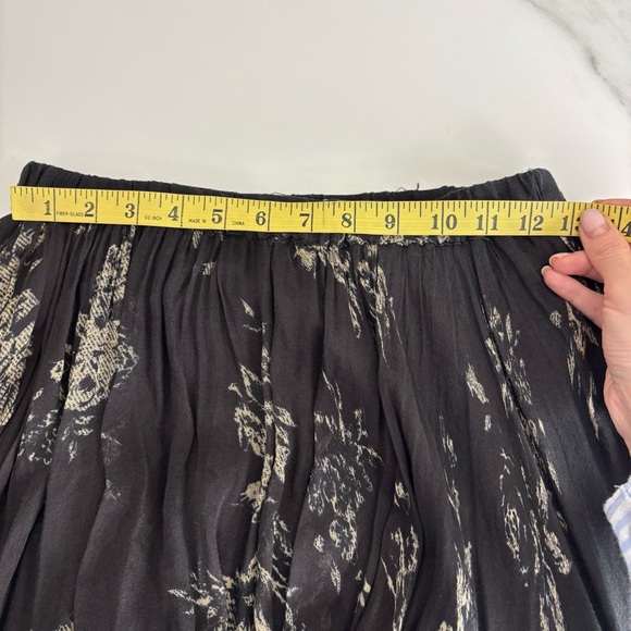 FP One Elegant Black Floral Maxi Skirt Clover Sz S petite - Picture 10 of 11